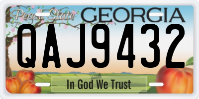 GA license plate QAJ9432