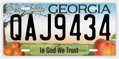 GA license plate QAJ9434