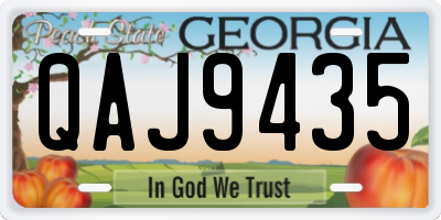 GA license plate QAJ9435