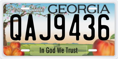 GA license plate QAJ9436