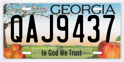 GA license plate QAJ9437