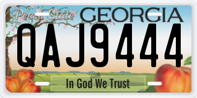 GA license plate QAJ9444