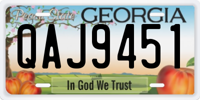 GA license plate QAJ9451