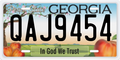 GA license plate QAJ9454