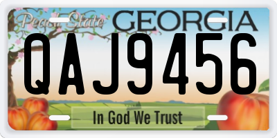 GA license plate QAJ9456