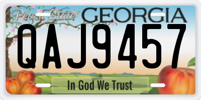 GA license plate QAJ9457