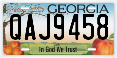 GA license plate QAJ9458