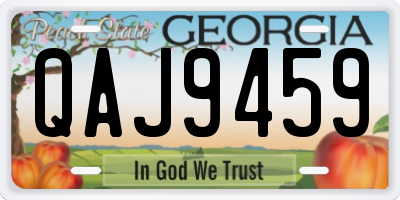 GA license plate QAJ9459
