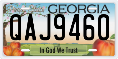 GA license plate QAJ9460