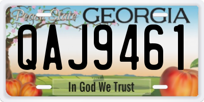 GA license plate QAJ9461