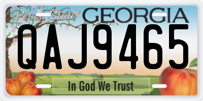 GA license plate QAJ9465