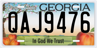 GA license plate QAJ9476