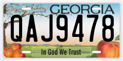 GA license plate QAJ9478