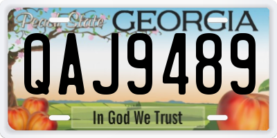 GA license plate QAJ9489
