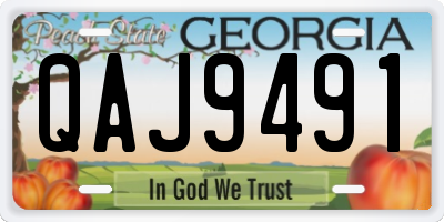 GA license plate QAJ9491