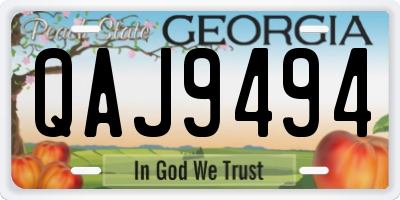 GA license plate QAJ9494