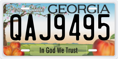 GA license plate QAJ9495