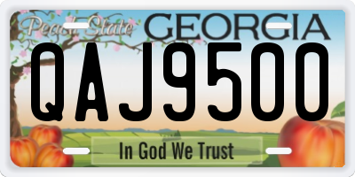 GA license plate QAJ9500