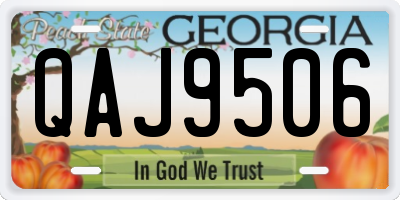 GA license plate QAJ9506