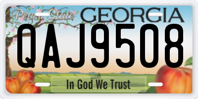 GA license plate QAJ9508
