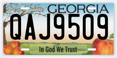 GA license plate QAJ9509
