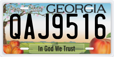 GA license plate QAJ9516