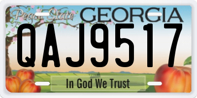 GA license plate QAJ9517
