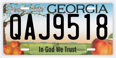 GA license plate QAJ9518