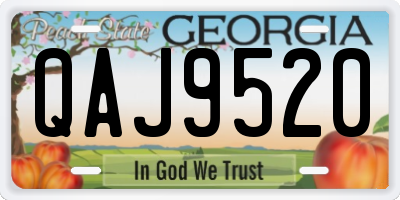 GA license plate QAJ9520