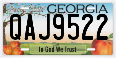 GA license plate QAJ9522