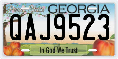 GA license plate QAJ9523