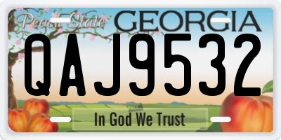 GA license plate QAJ9532