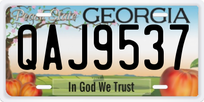 GA license plate QAJ9537