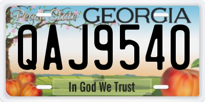 GA license plate QAJ9540