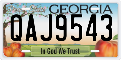GA license plate QAJ9543
