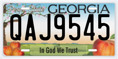GA license plate QAJ9545