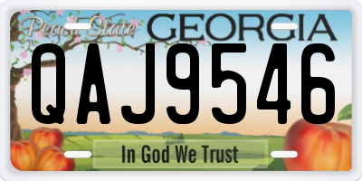 GA license plate QAJ9546