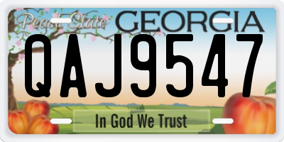 GA license plate QAJ9547