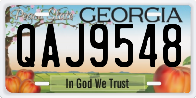 GA license plate QAJ9548