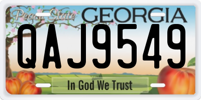GA license plate QAJ9549