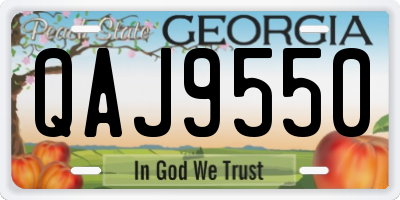 GA license plate QAJ9550