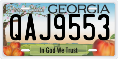 GA license plate QAJ9553