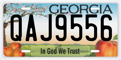 GA license plate QAJ9556