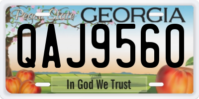 GA license plate QAJ9560