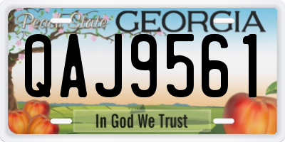GA license plate QAJ9561