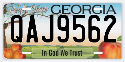GA license plate QAJ9562