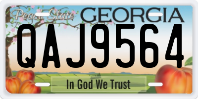 GA license plate QAJ9564