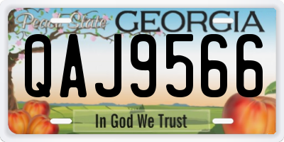 GA license plate QAJ9566