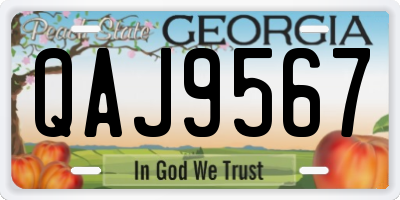 GA license plate QAJ9567