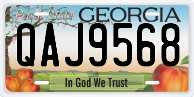 GA license plate QAJ9568
